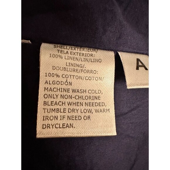 Loft Womens XS Linen Short Skirt Navy Blue Pull On Pockets Comfy Vacation Lined - Picture 5 of 8